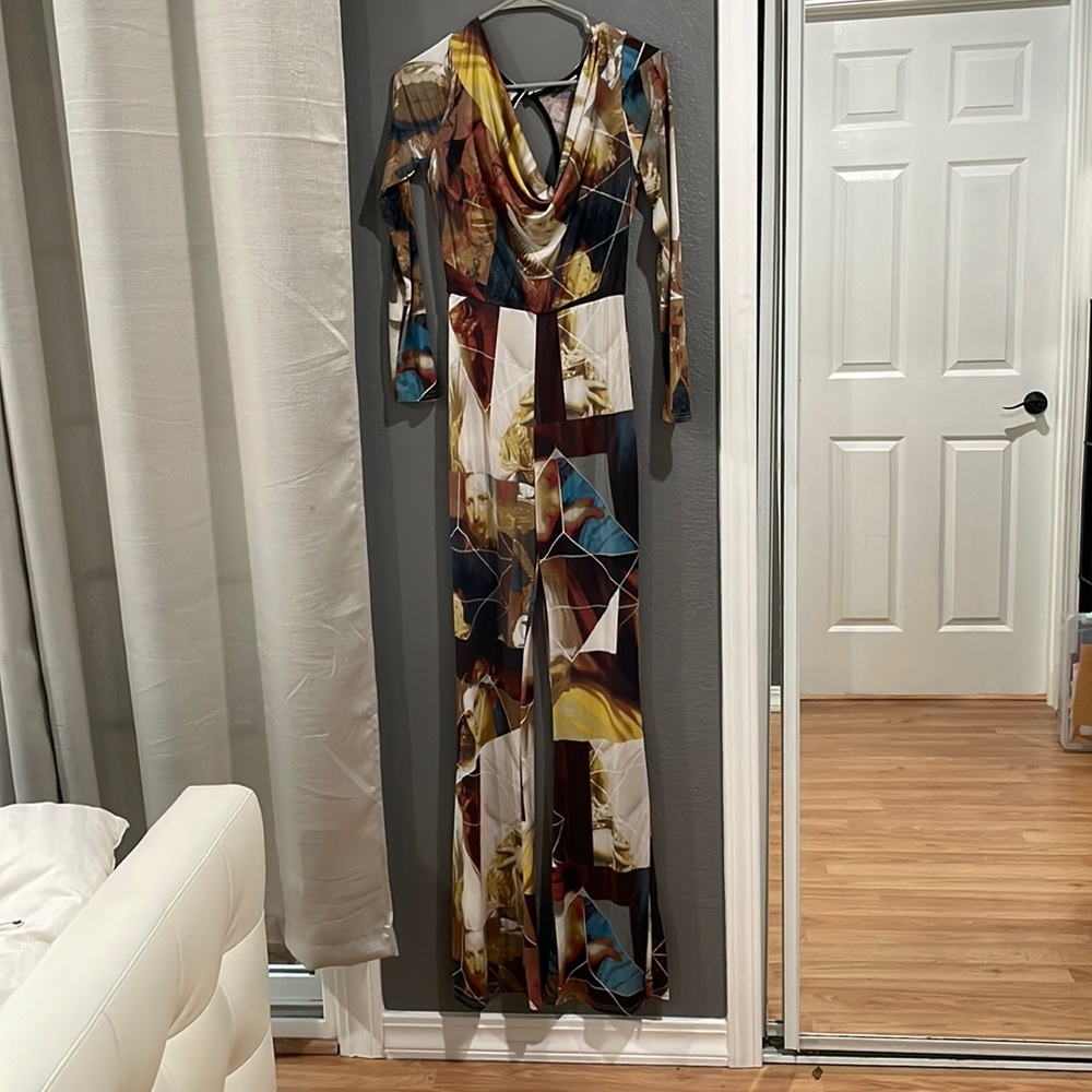 Multi color, stretchy romper from Fashion Nova